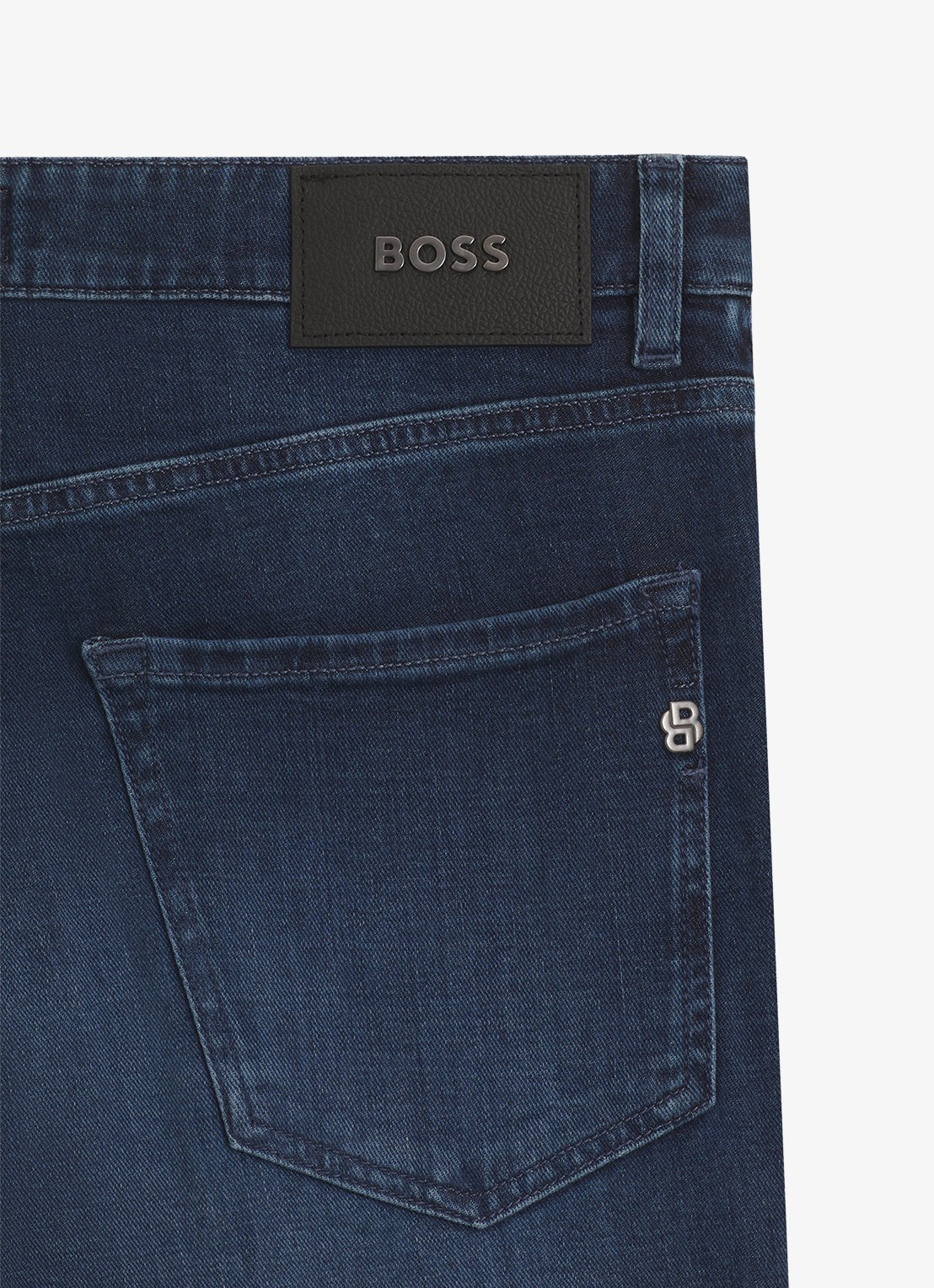 BOSS Maine straight leg jeans met donkere wassing - detail 4 indigo