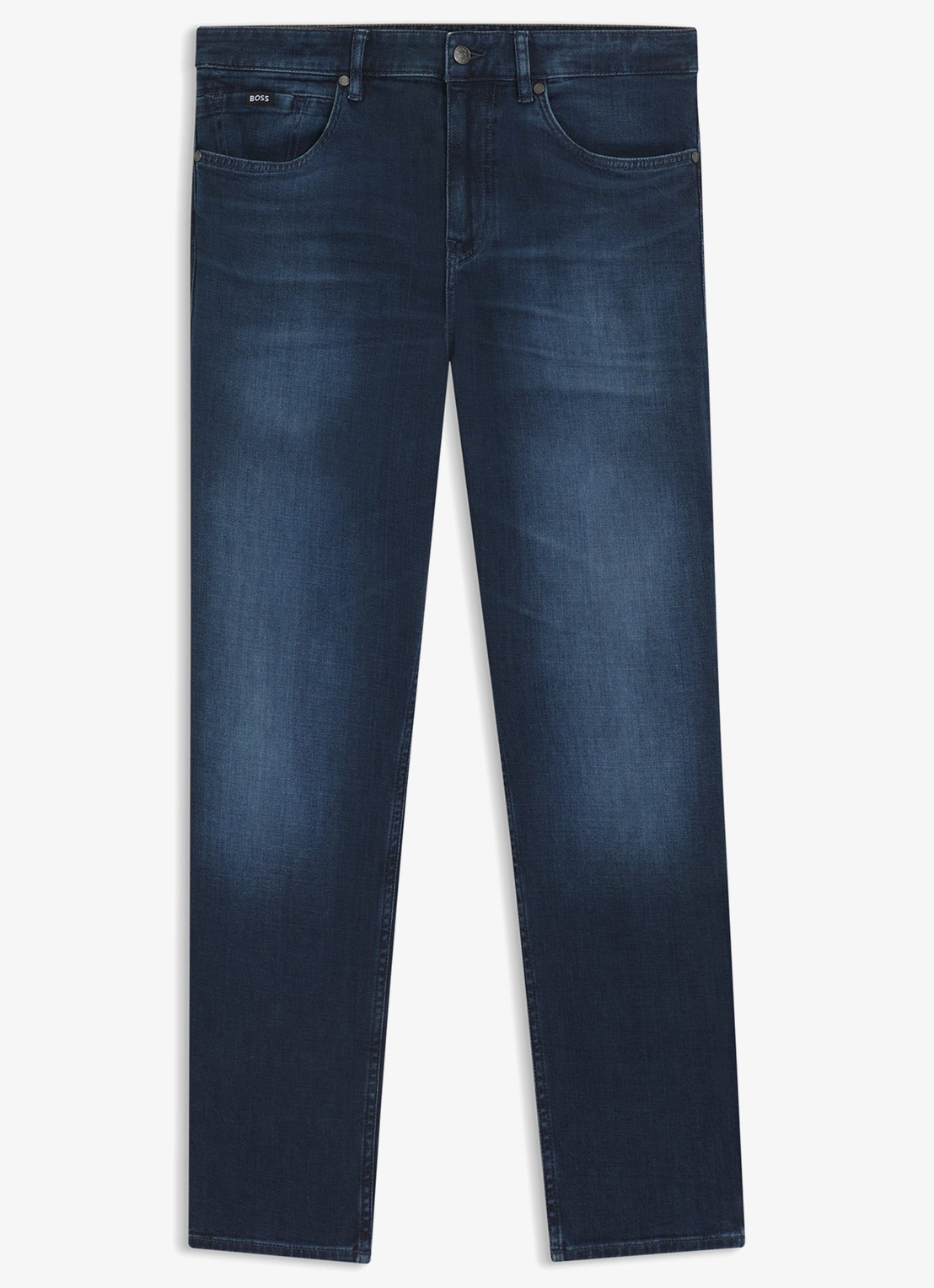 BOSS Maine straight leg jeans met donkere wassing - voorkant 5 indigo