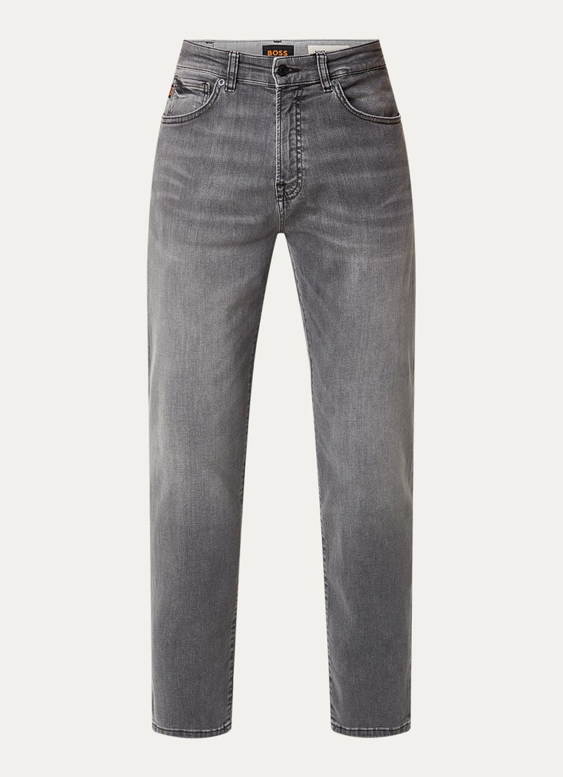 BOSS Maine tapered fit jeans met gekleurde wassing - voorkant 4 grijs