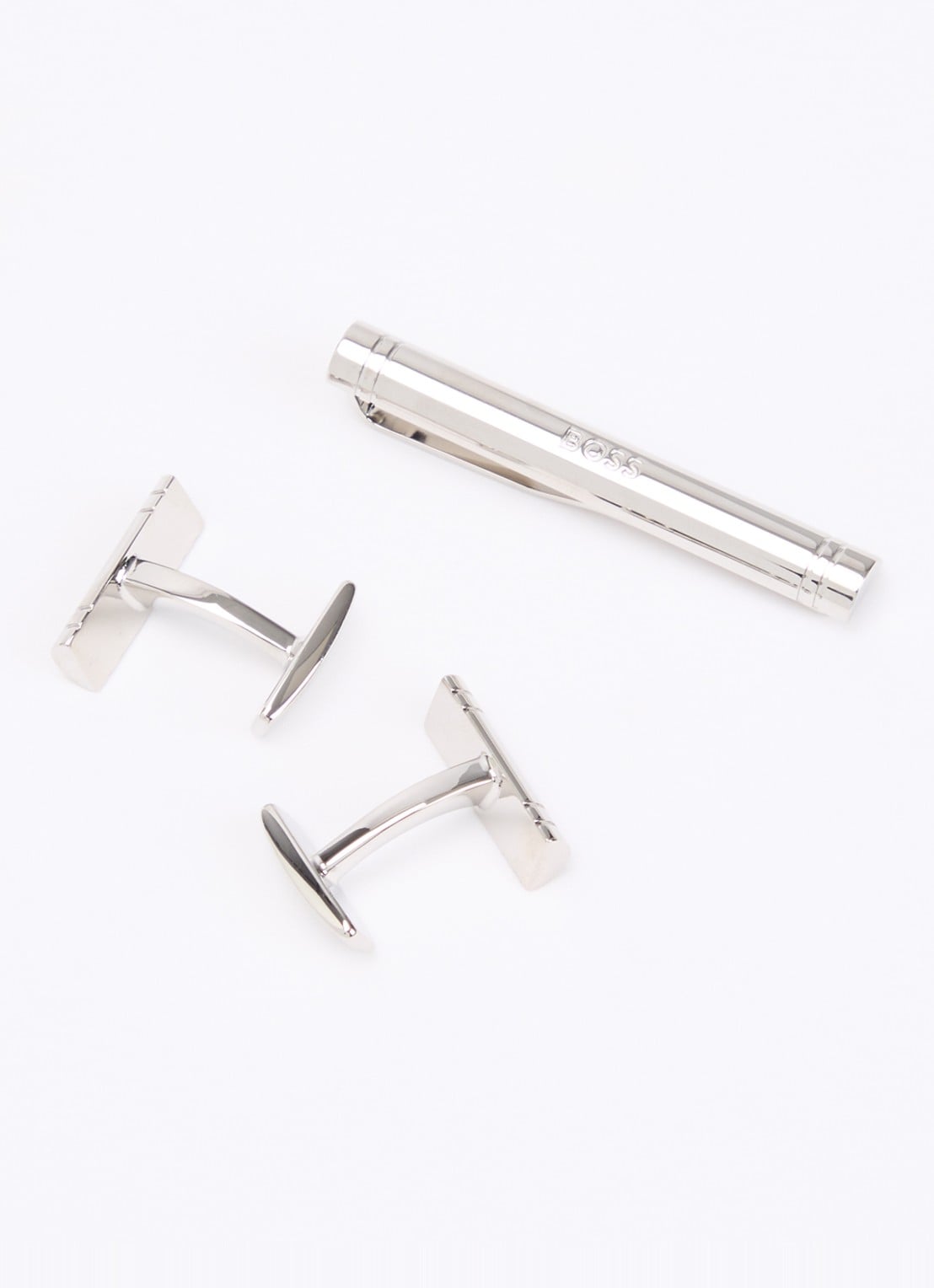 BOSS  Manchetknopen en dasspeld in giftbox - detail 4 zilver