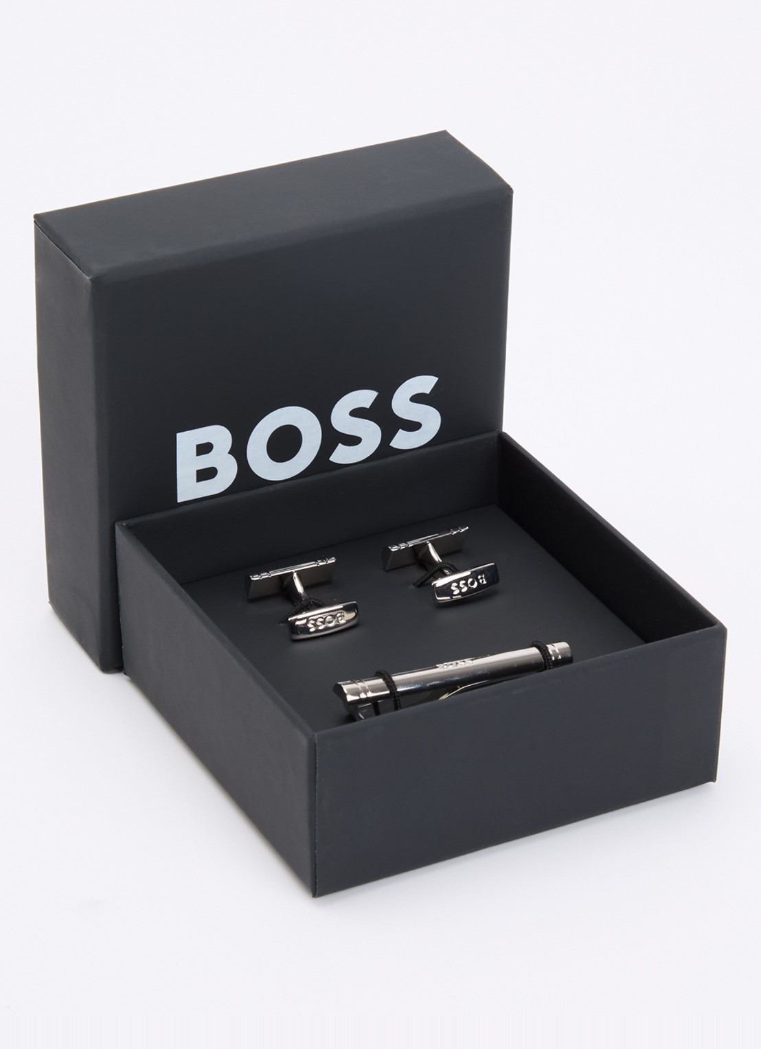 BOSS  Manchetknopen en dasspeld in giftbox - detail 5 zilver