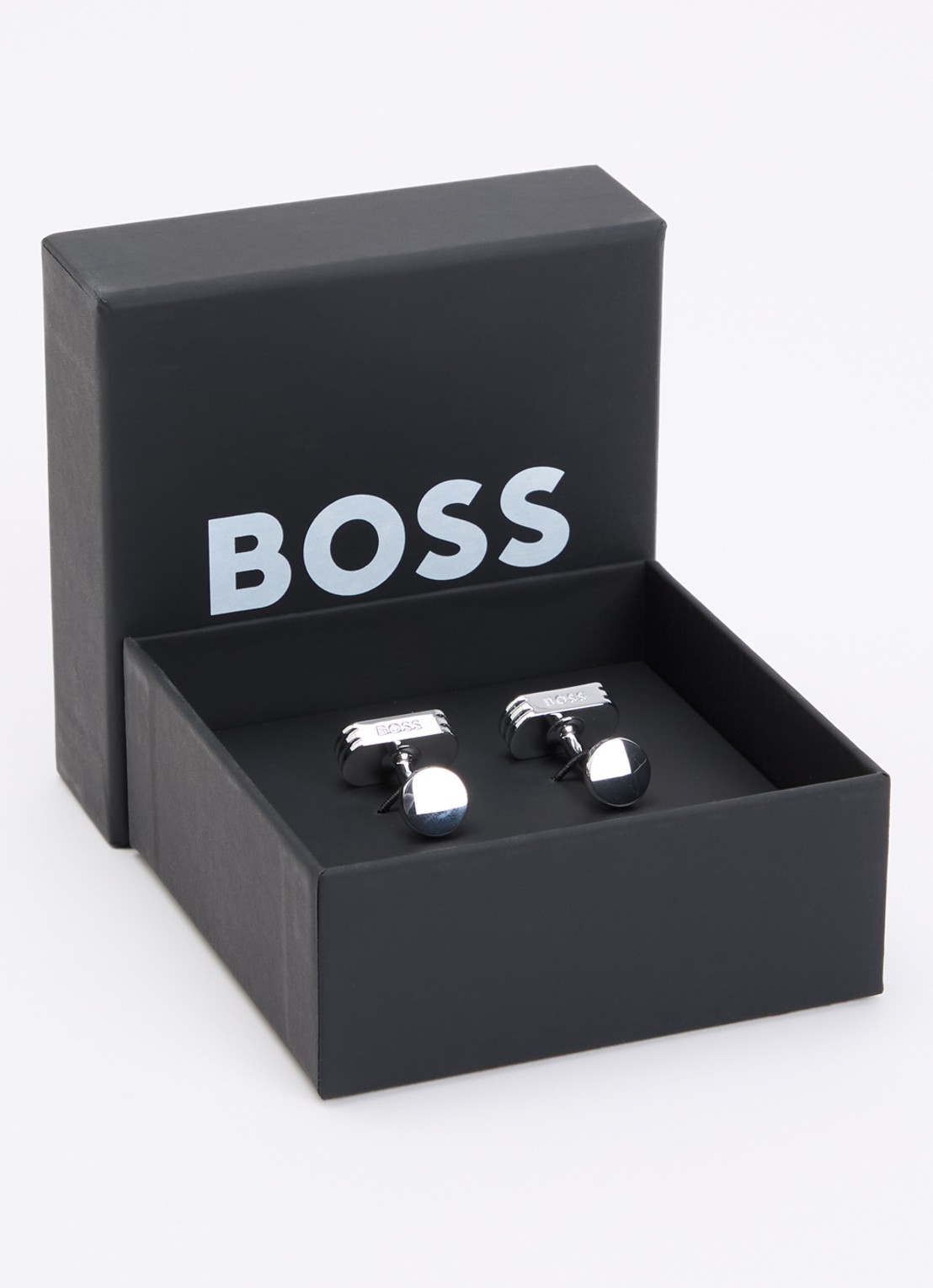 BOSS Manchetknopen met logo  - detail 4 zilver