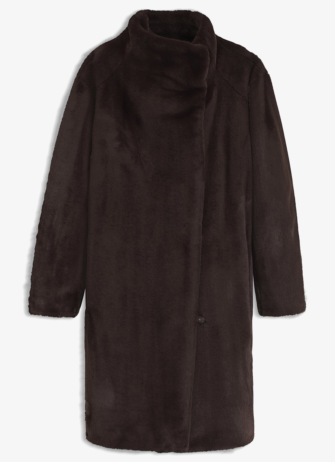 BOSS Mantel van imitatiebont - voorkant medium brown-210 / bruin