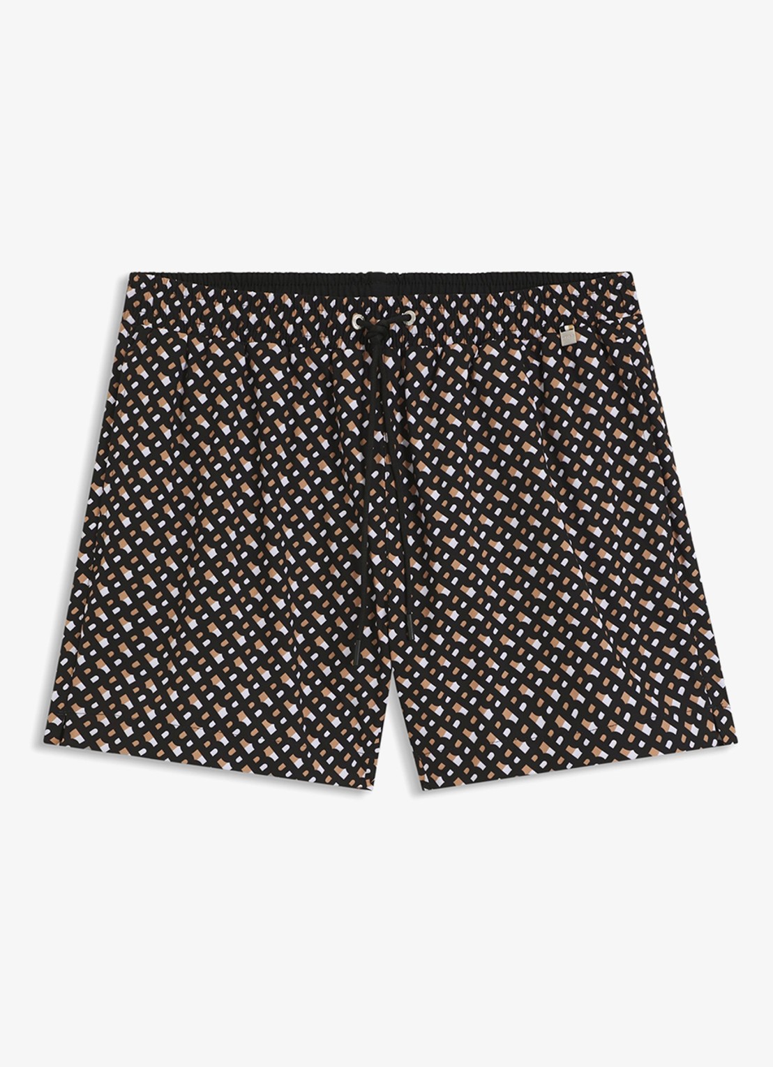 BOSS Manu zwemshorts met logoprint - voorkant zwart