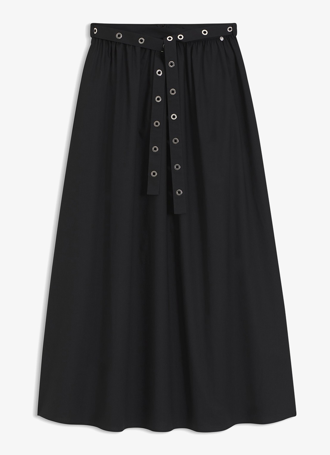 BOSS Maxi rok met strikceintuur en steekzakken - voorkant 4 zwart
