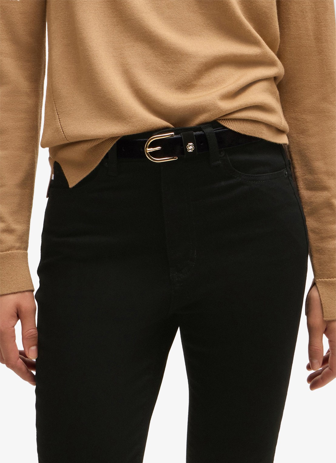BOSS Maye high waist cropped skinny jeans met gekleurde wassing - detail 4 zwart