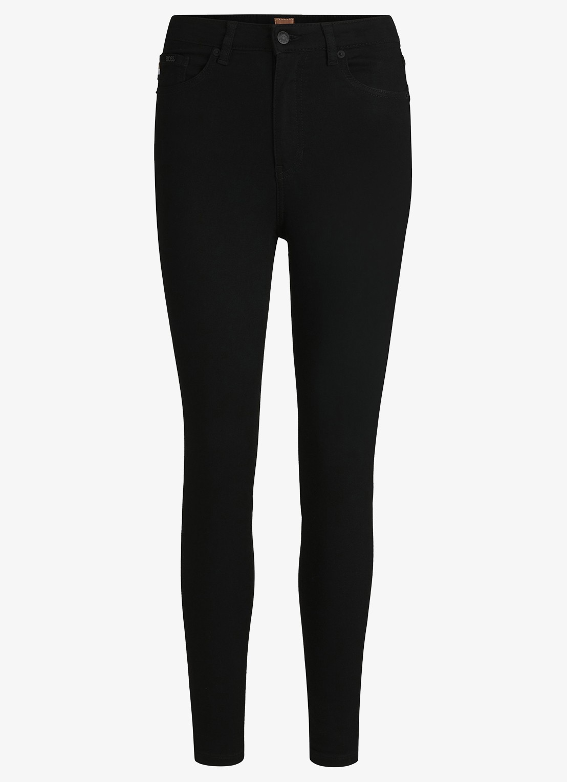 BOSS Maye high waist cropped skinny jeans met gekleurde wassing - voorkant 5 zwart