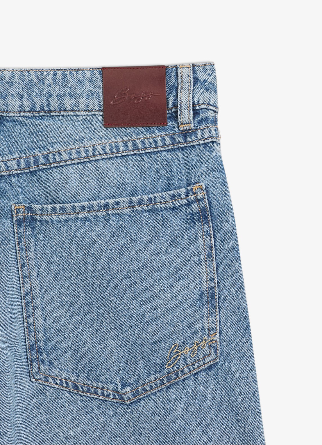 BOSS Mid waist loose fit korte broek van denim - detail 6 jeans