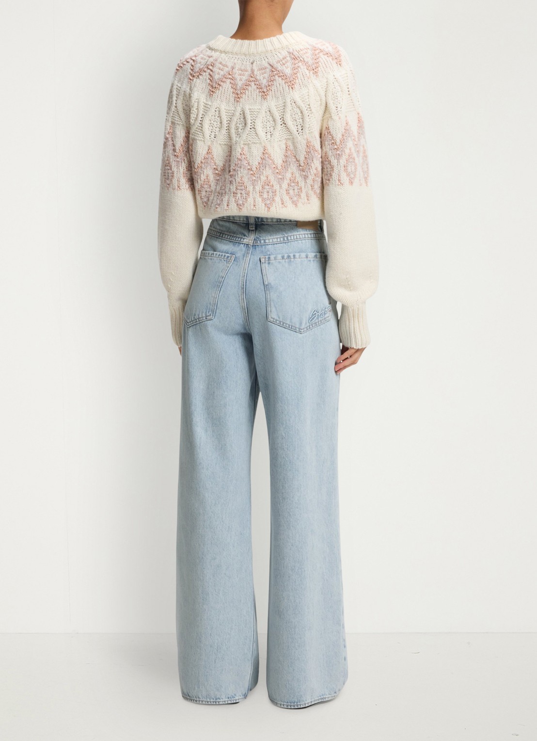 BOSS Mid waist straight leg jeans met lichte wassing  - achterkant 4 indigo