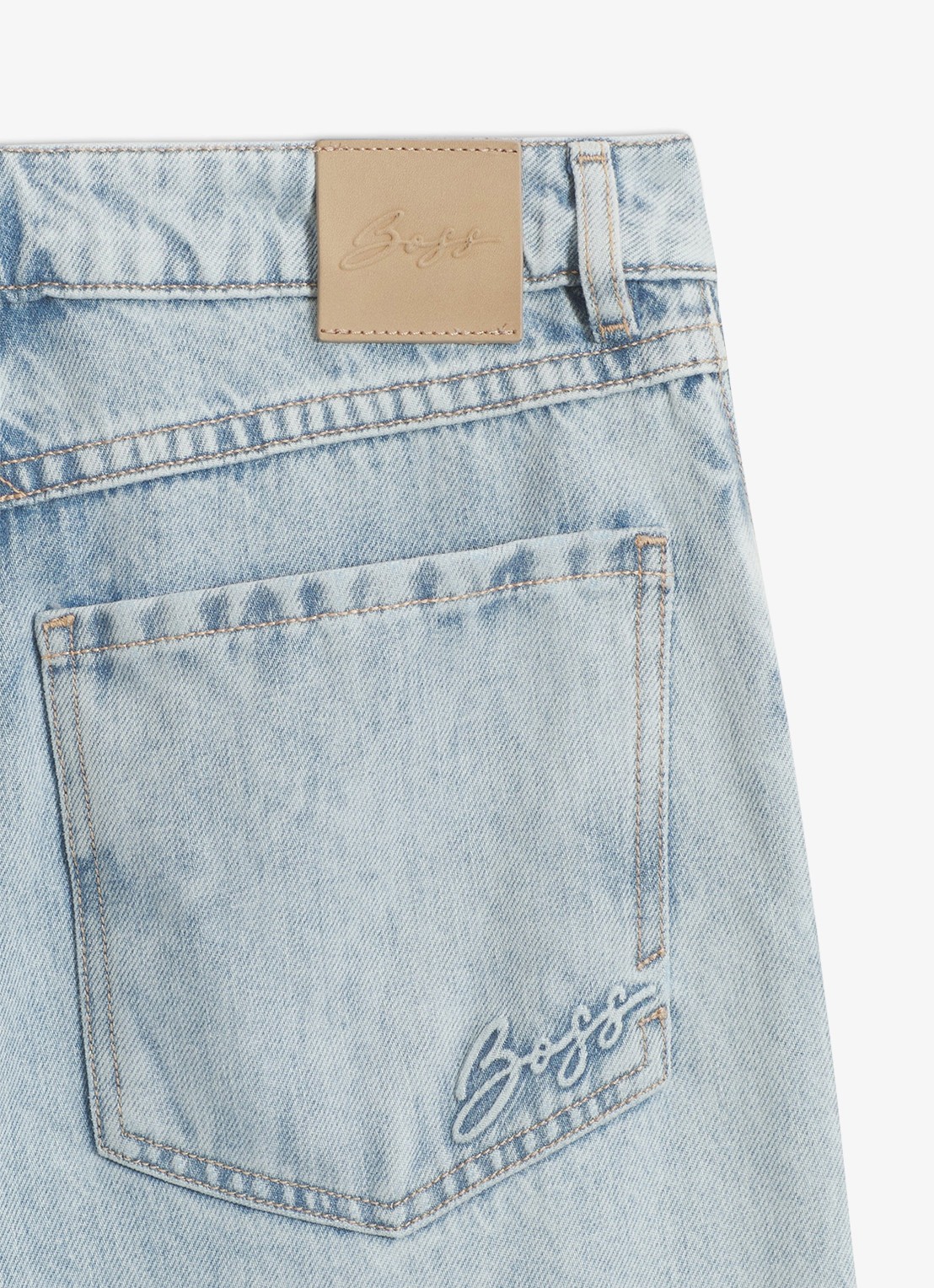 BOSS Mid waist straight leg jeans met lichte wassing  - detail 2 indigo