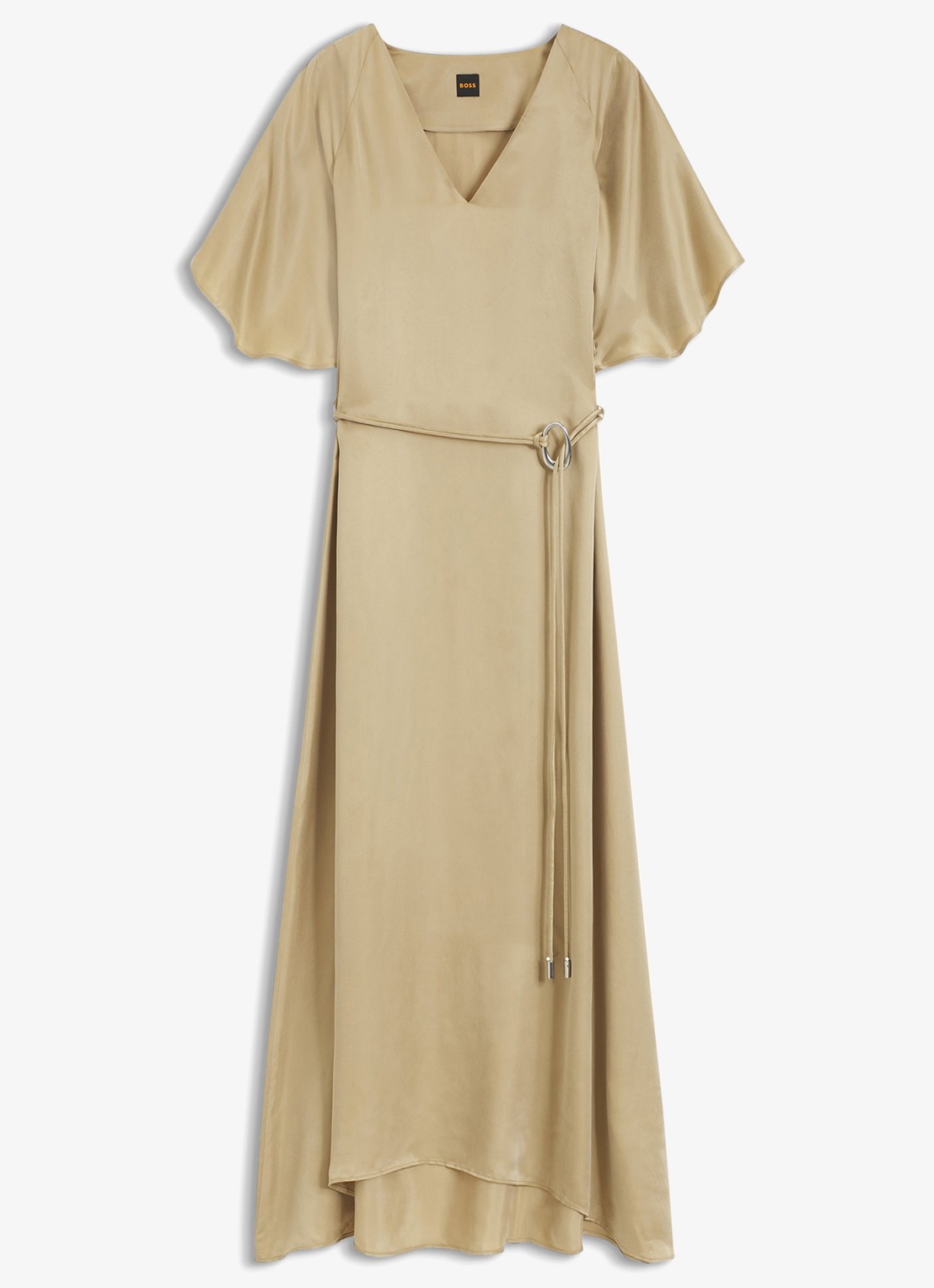 BOSS Midi jurk met ceintuur - voorkant rust/copper-222 / beige