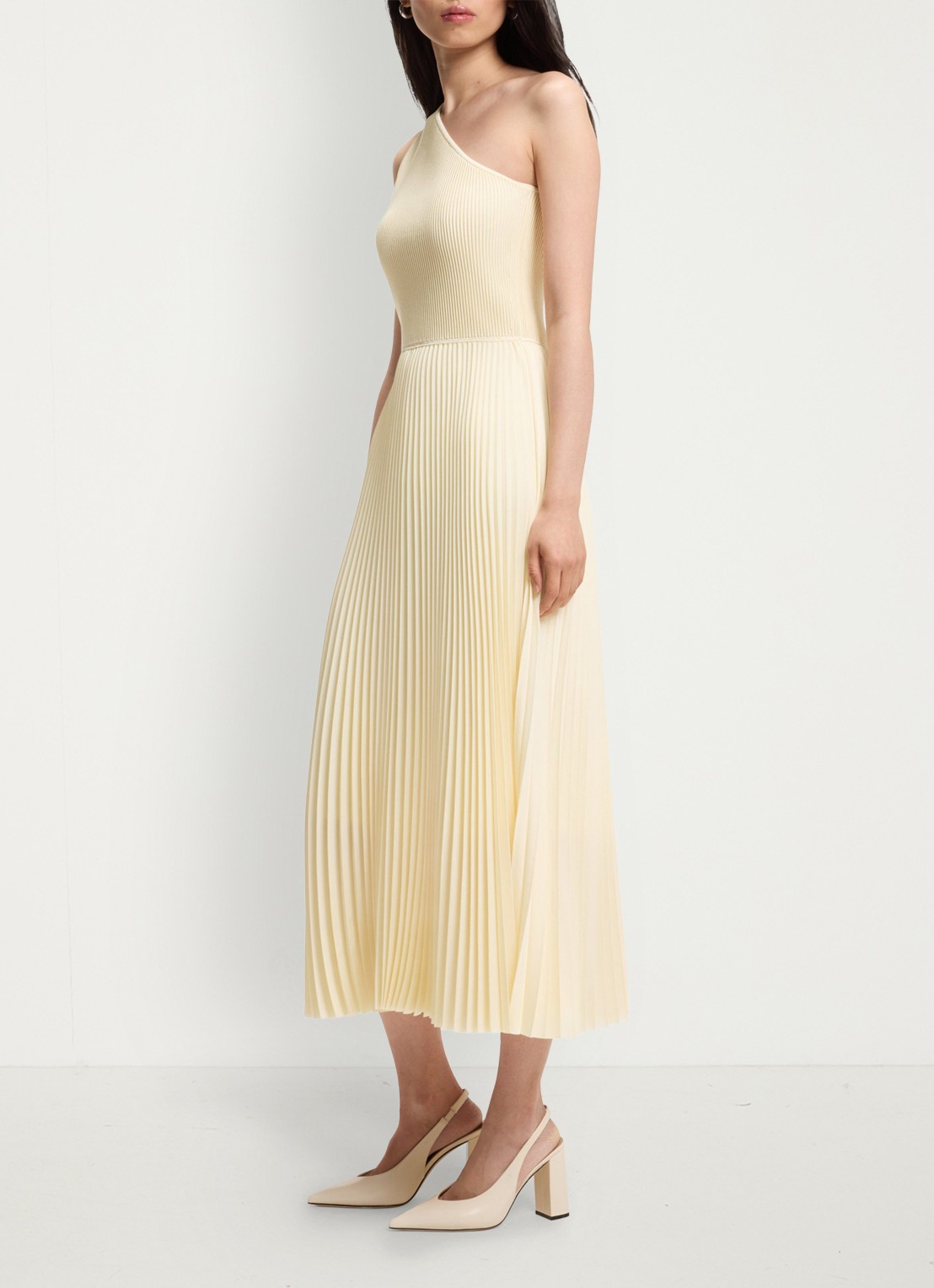 BOSS Midi jurk met plooien - detail 3 beige