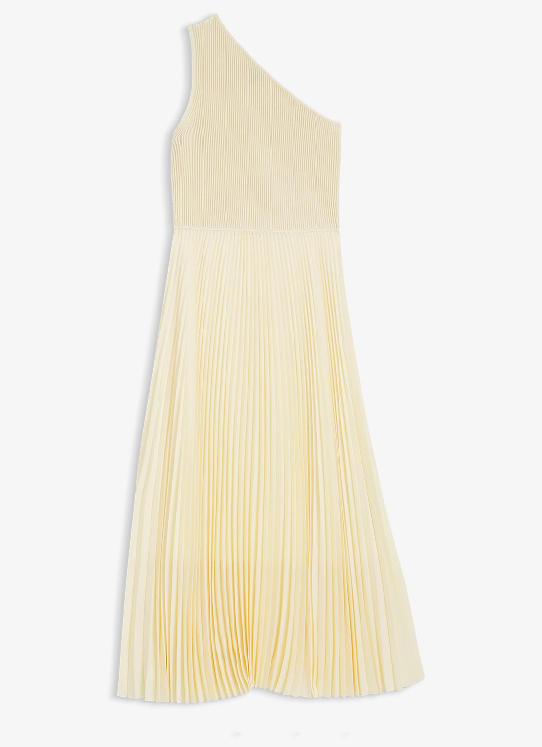 BOSS Midi jurk met plooien - voorkant beige