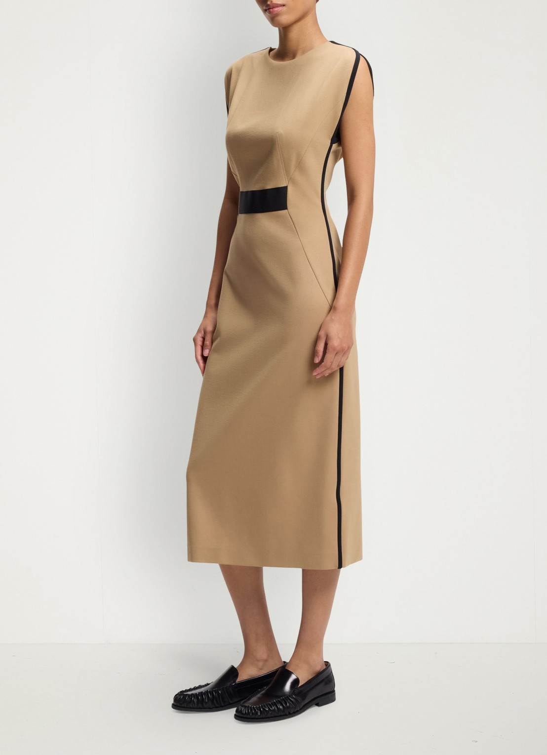 BOSS Midi jurk met split - detail 4 beige