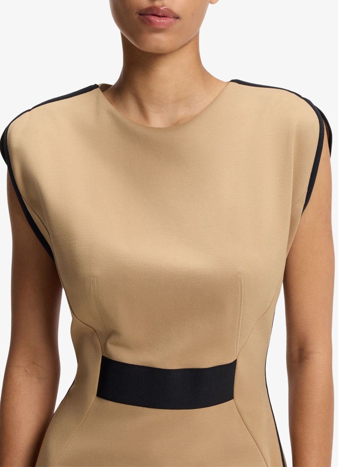BOSS Midi jurk met split - detail 5 beige