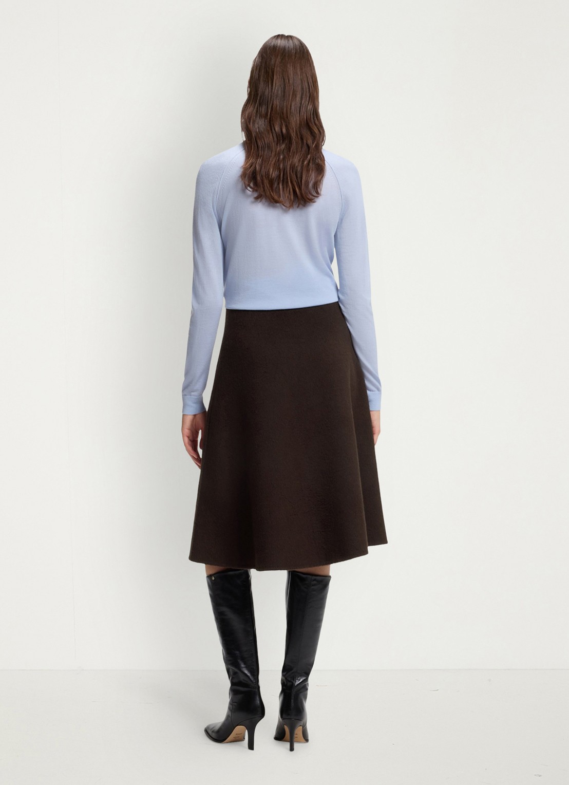 BOSS Midi rok - achterkant 3 donkerbruin