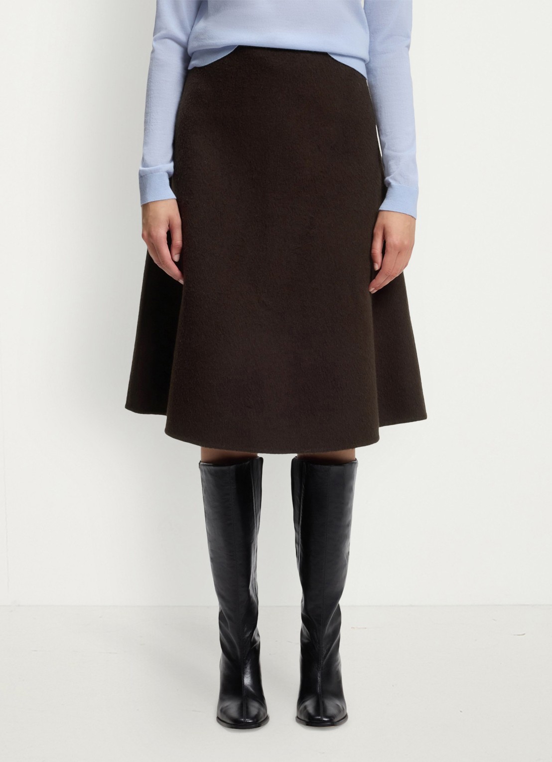 BOSS Midi rok - detail donkerbruin