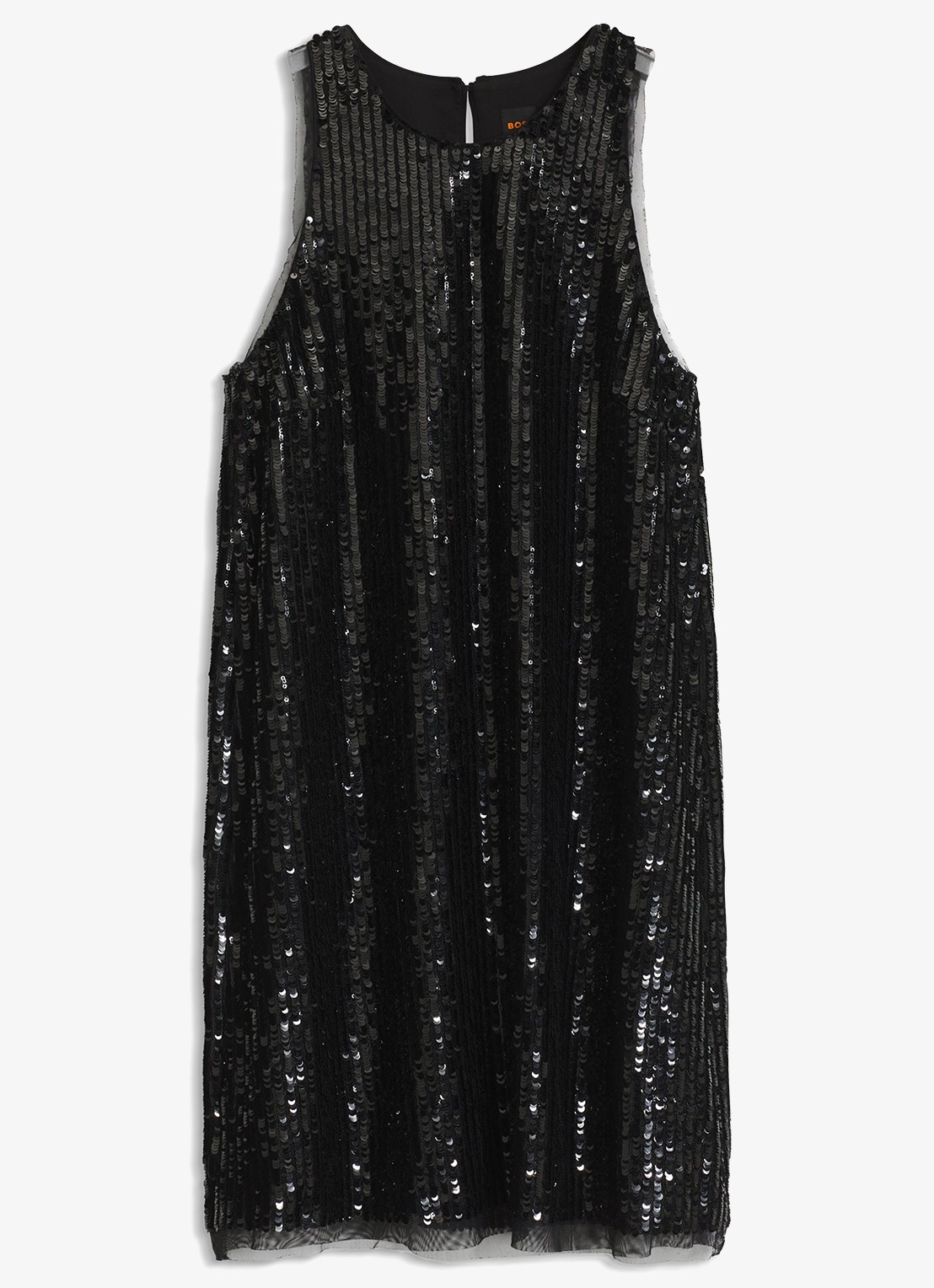 BOSS Mini jurk met pailletten - voorkant black-001 / zwart