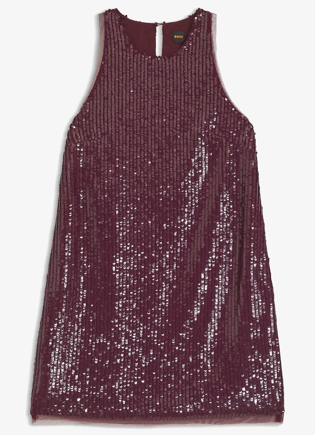 BOSS Mini jurk met pailletten - voorkant medium red-614 / rood
