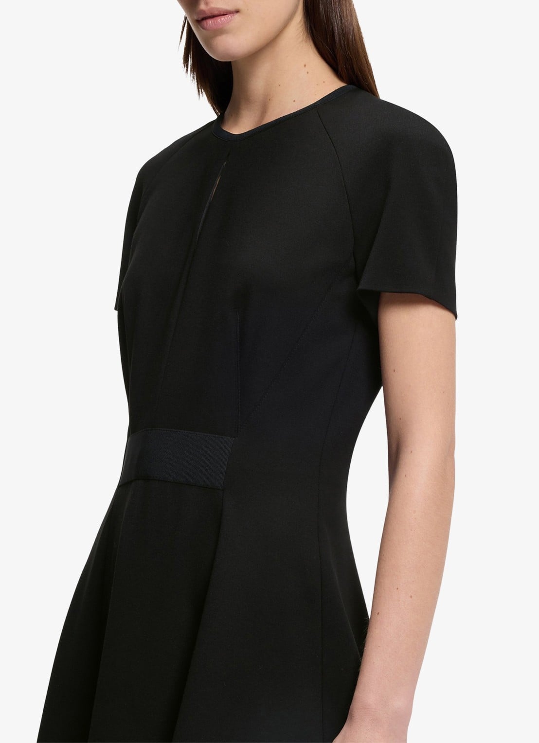 BOSS Mini jurk met ronde hals - detail 3 zwart