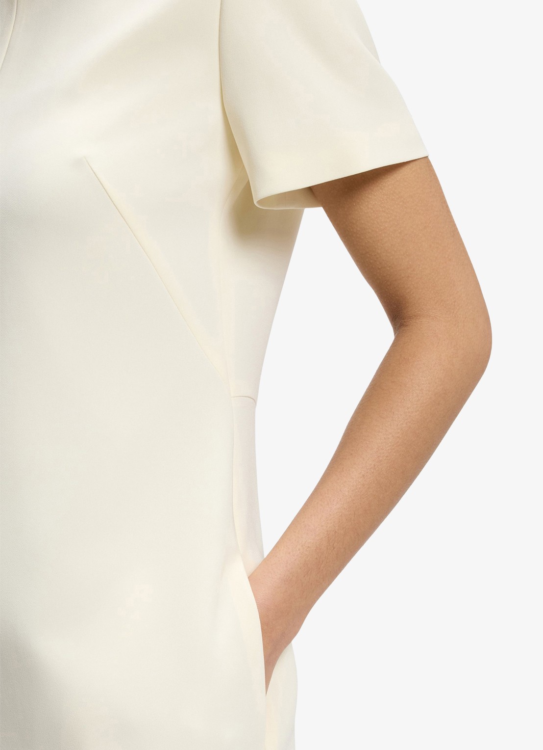 BOSS Mini jurk met steekzakken - detail 3 creme