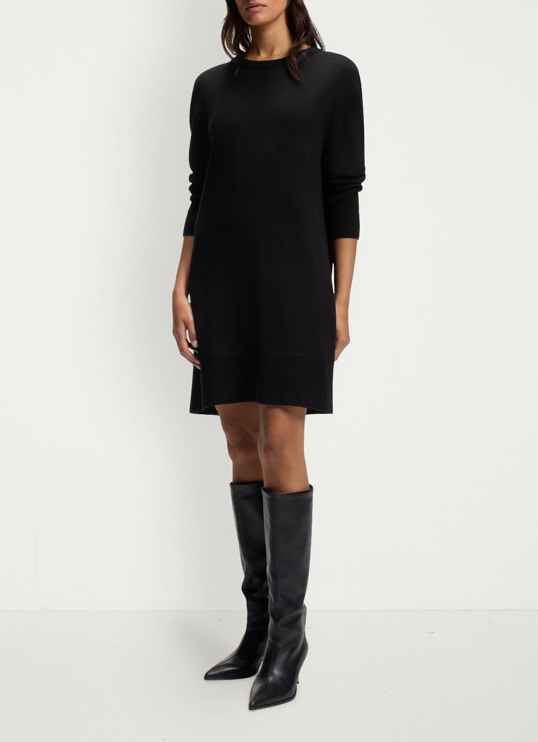 BOSS Mini trui-jurk met logo - voorkant 2 zwart