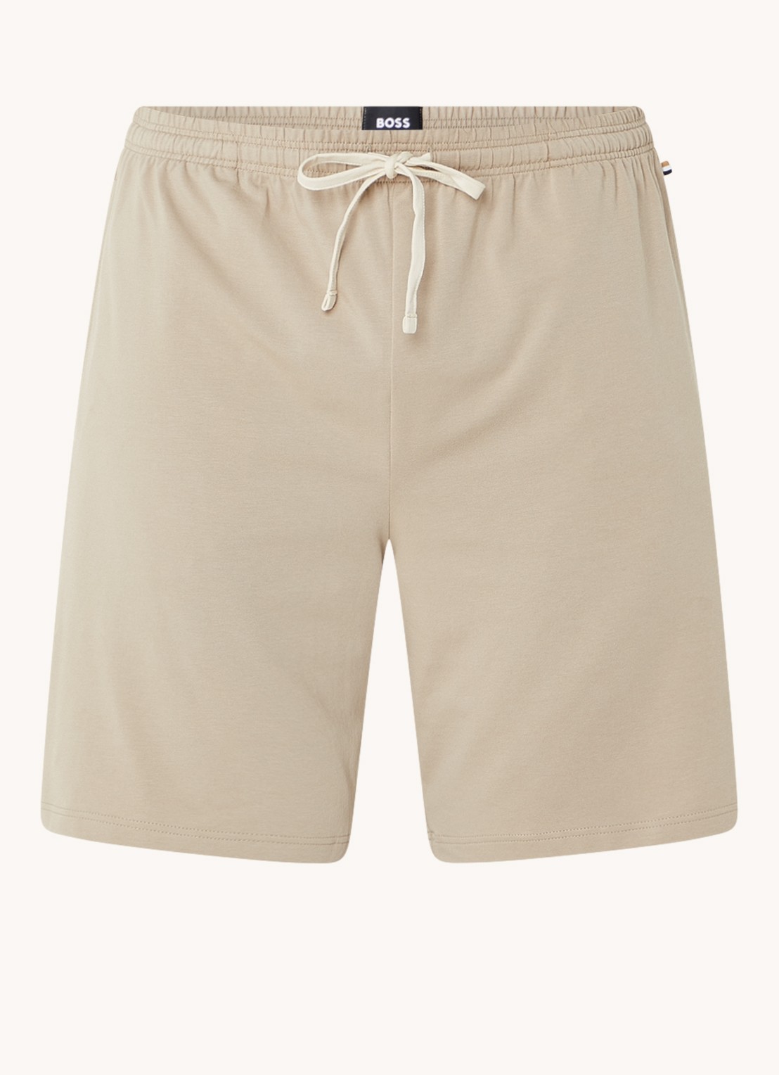 BOSS Mix&Match loose fit korte broek van sweatstof met steekzakken - voorkant dark beige-255 / beige