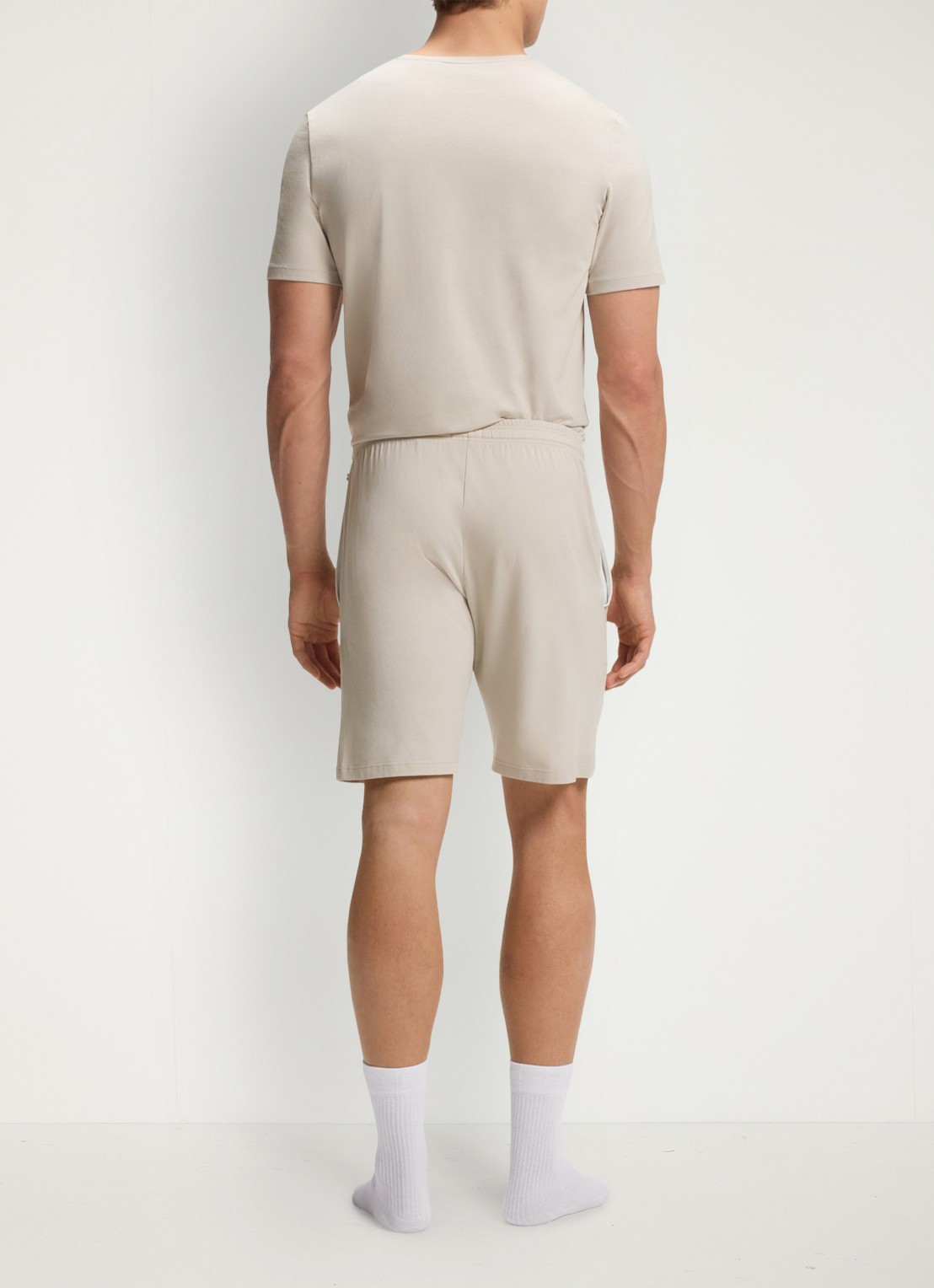 BOSS Mix&Match loose fit korte broek van sweatstof met steekzakken - achterkant 3 open grey-075 / grijs