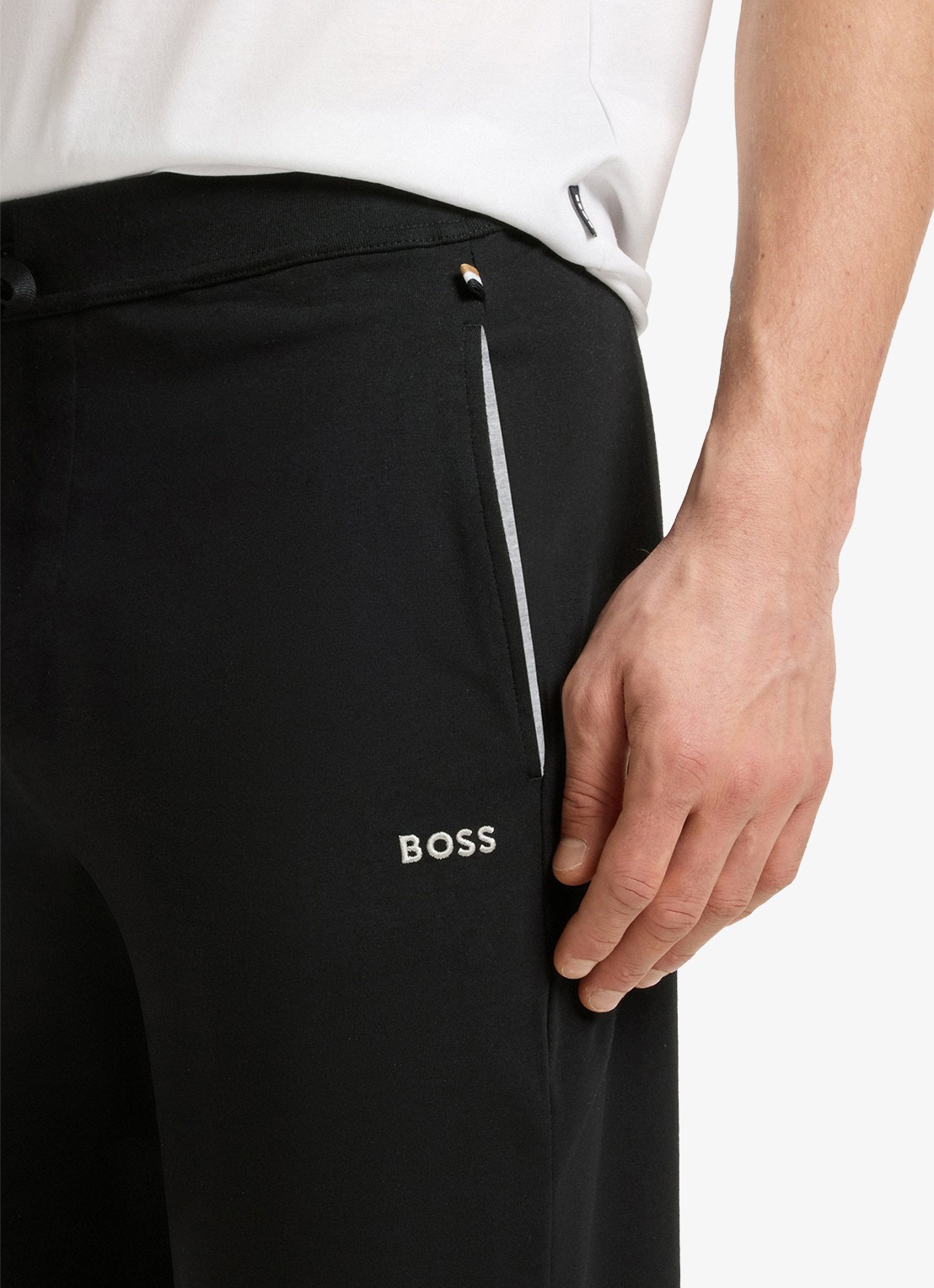 BOSS Mix&Match loungebroek met logoborduring - detail 3 zwart