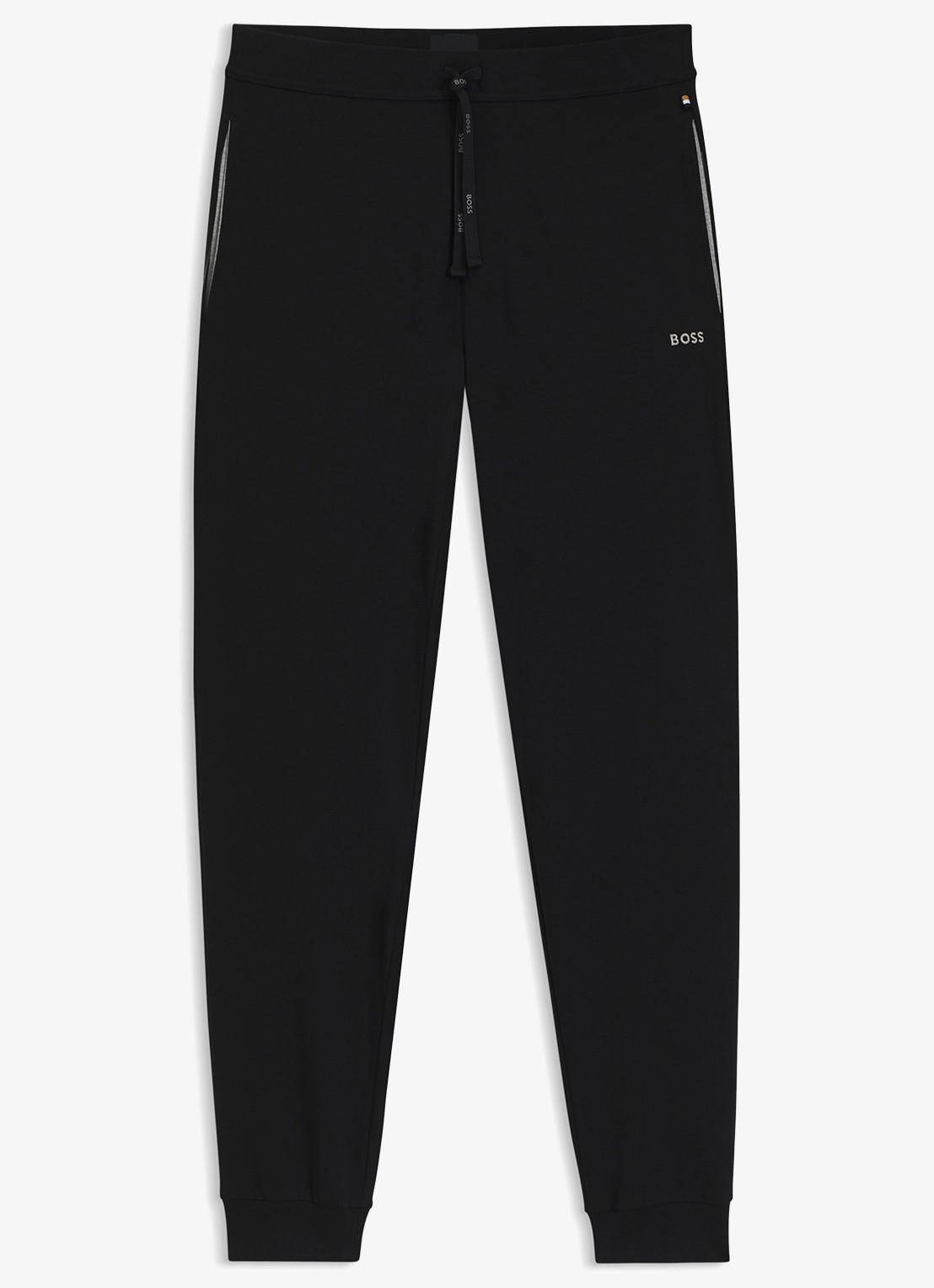 BOSS Mix&Match loungebroek met logoborduring - voorkant 4 zwart