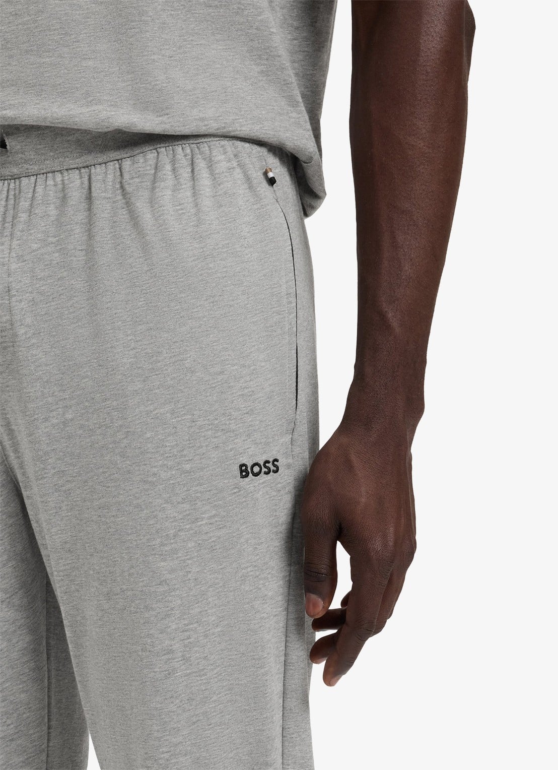 BOSS Mix&Match loungebroek met logoborduring - detail 5 middengrijs