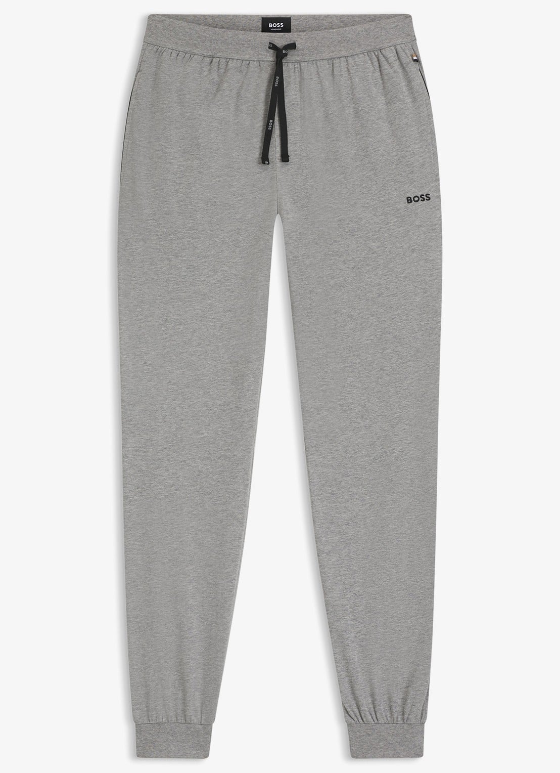 BOSS Mix&Match loungebroek met logoborduring - voorkant middengrijs