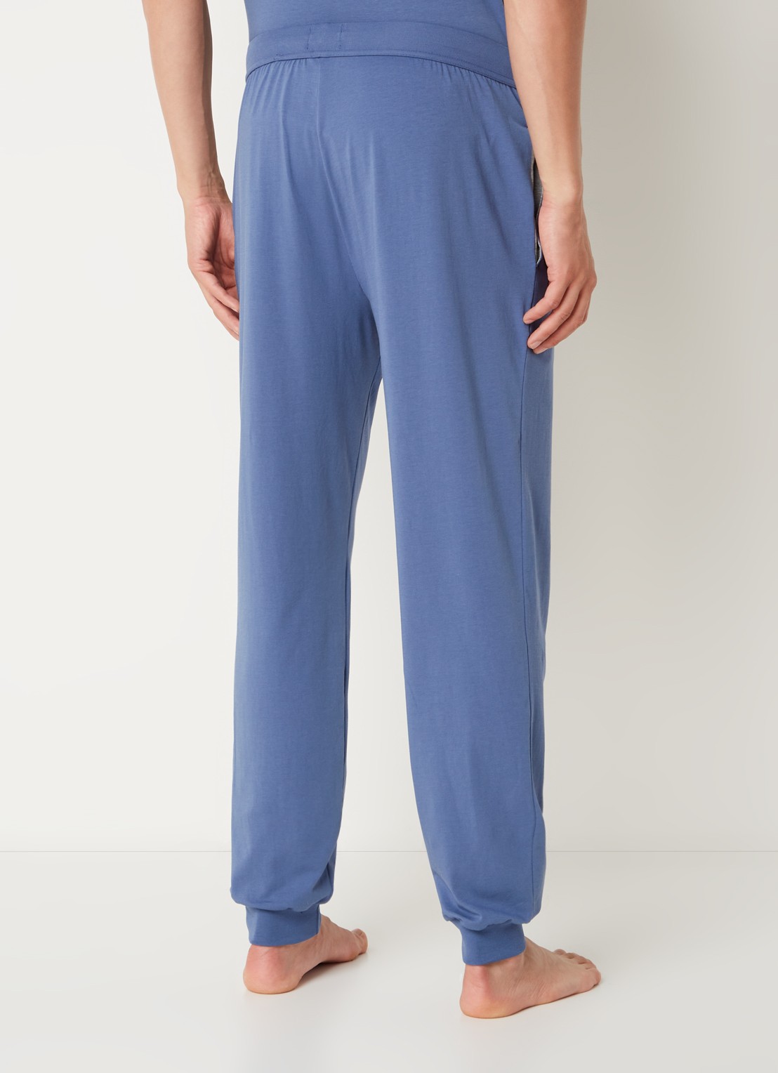 BOSS Mix&Match pyjamabroek met logoborduring en steekzakken - achterkant 3 blauw