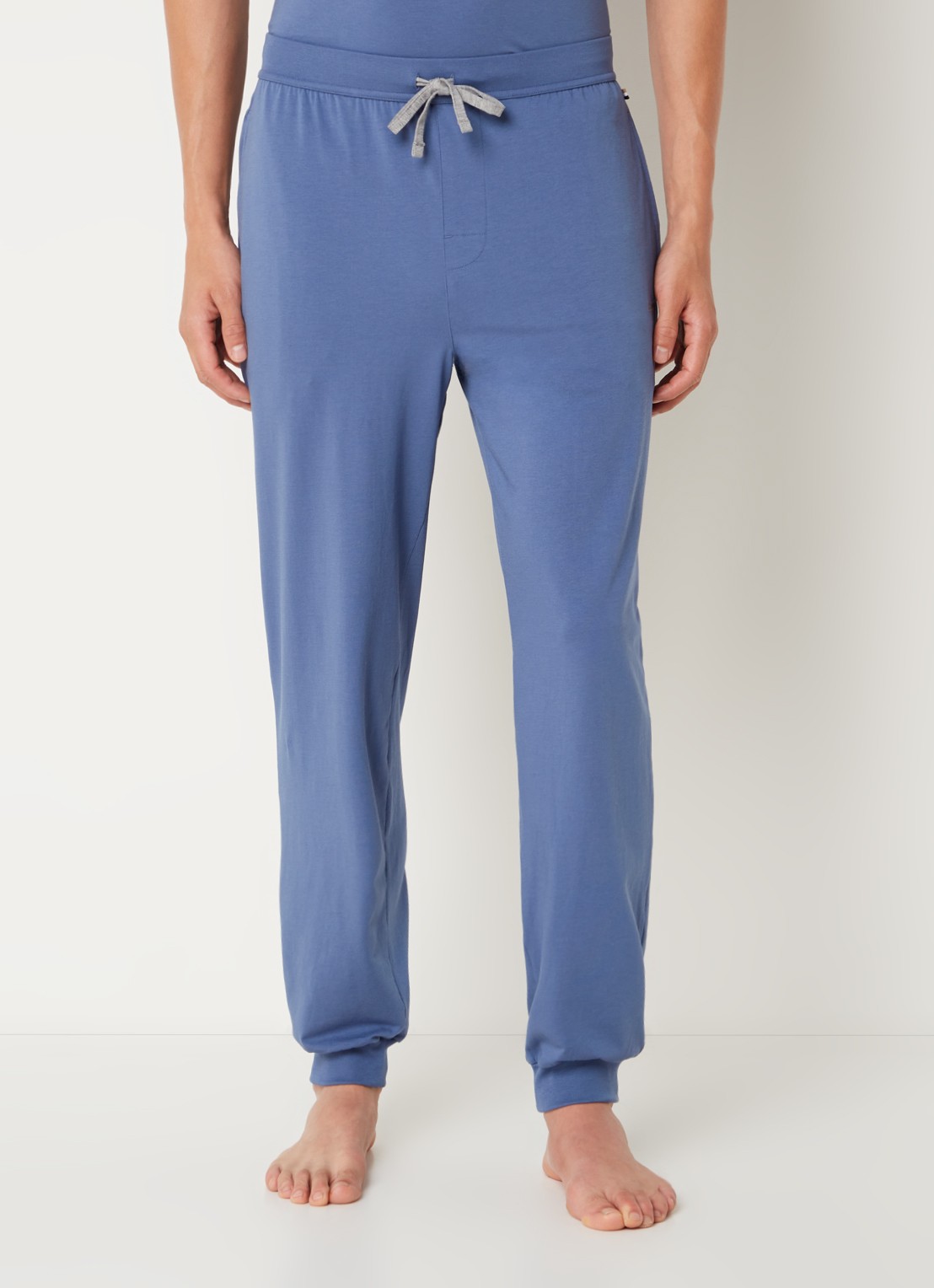 BOSS Mix&Match pyjamabroek met logoborduring en steekzakken - detail 4 blauw
