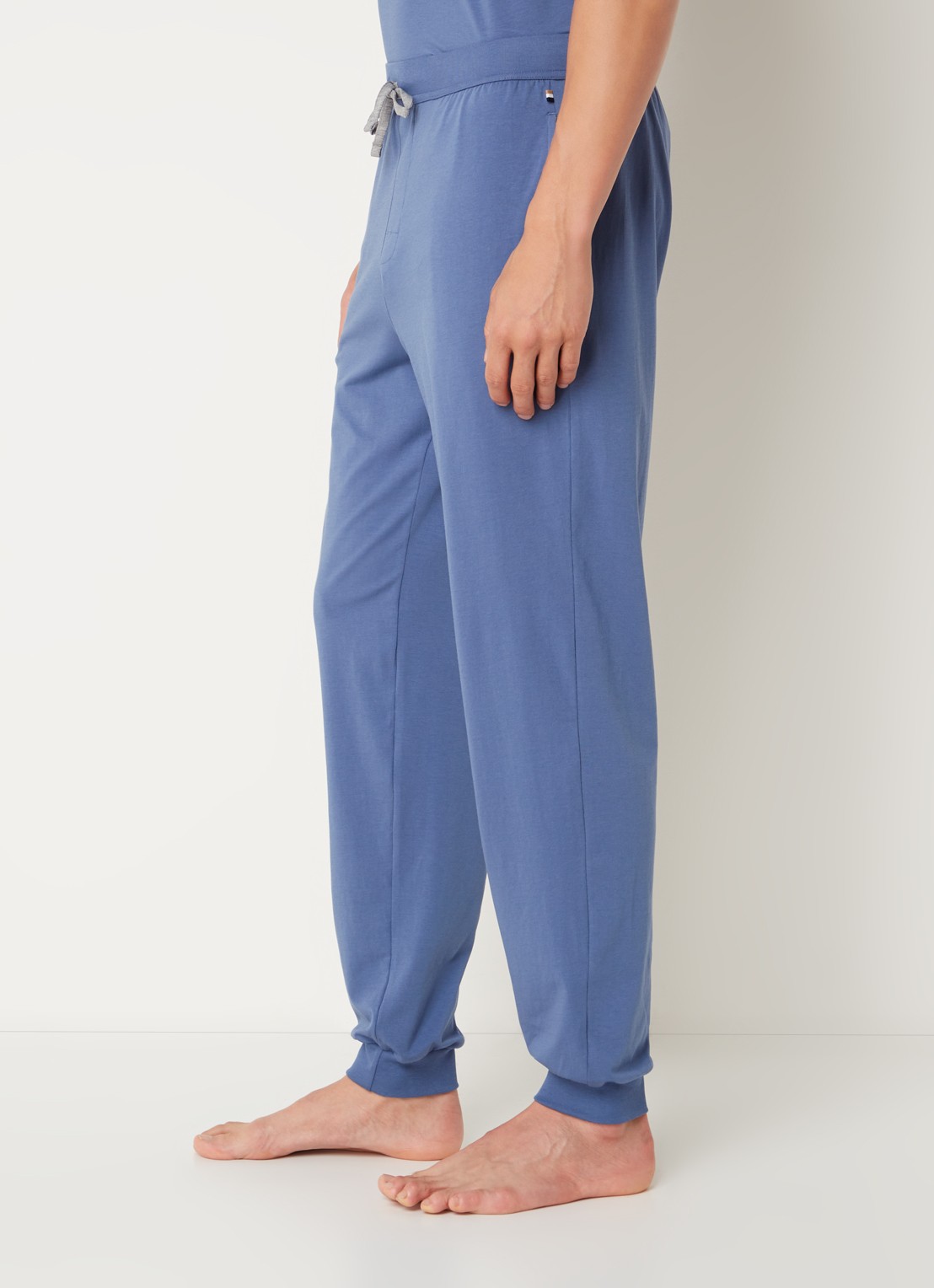 BOSS Mix&Match pyjamabroek met logoborduring en steekzakken - detail 5 blauw