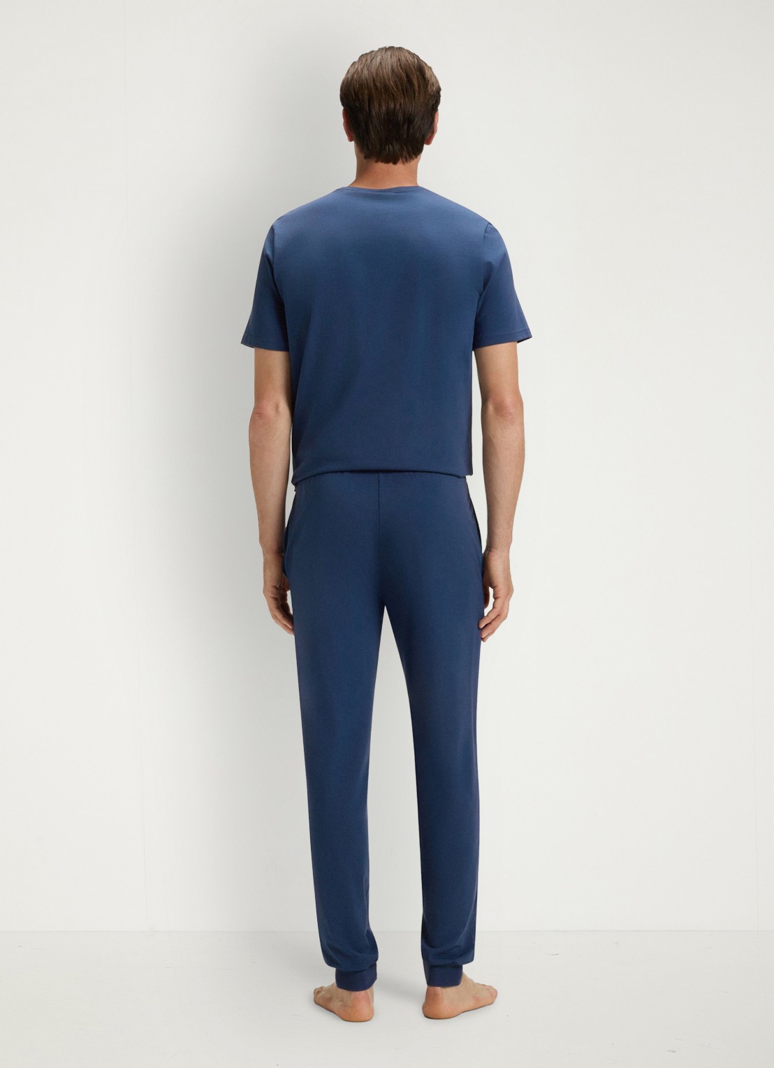 BOSS Mix&Match pyjamabroek met logoborduring en steekzakken - achterkant 5 petrol