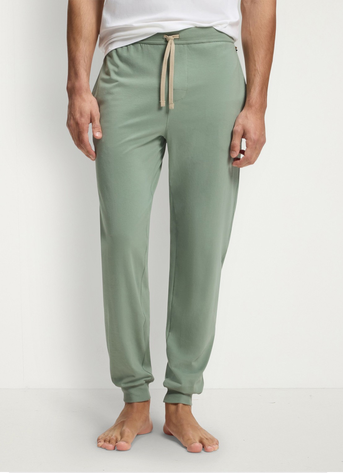 BOSS Mix&Match pyjamabroek met logoborduring en steekzakken - detail 4 lichtgroen