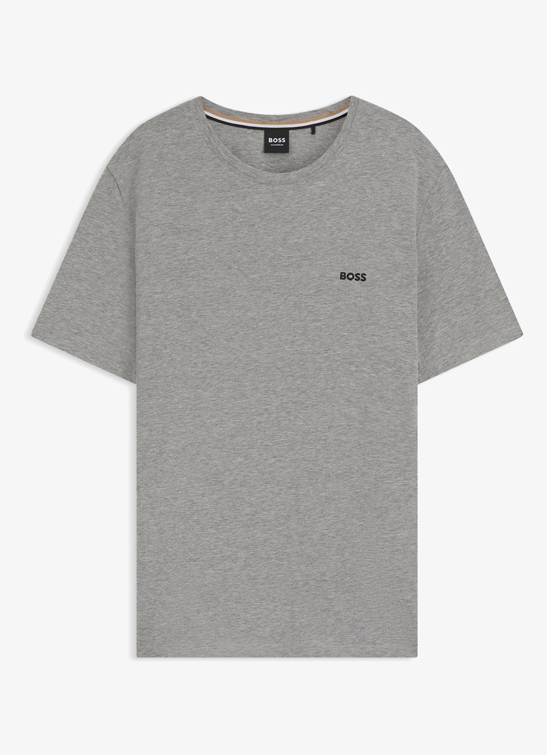 BOSS Mix&Match pyjamatop met logoborduring - voorkant 4 middengrijs
