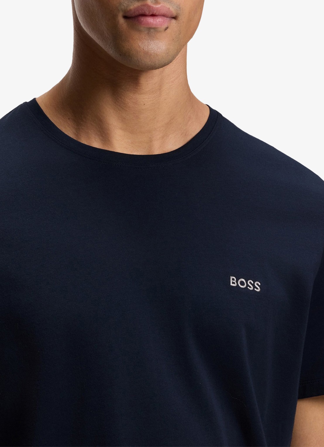 BOSS Mix&Match pyjamatop met logoborduring - detail 4 donkerblauw