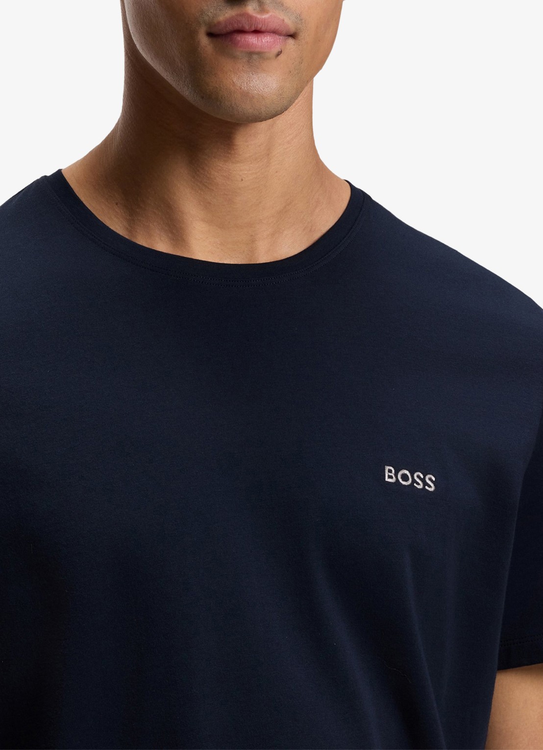 BOSS Mix&Match pyjamatop met logoborduring - detail 5 donkerblauw