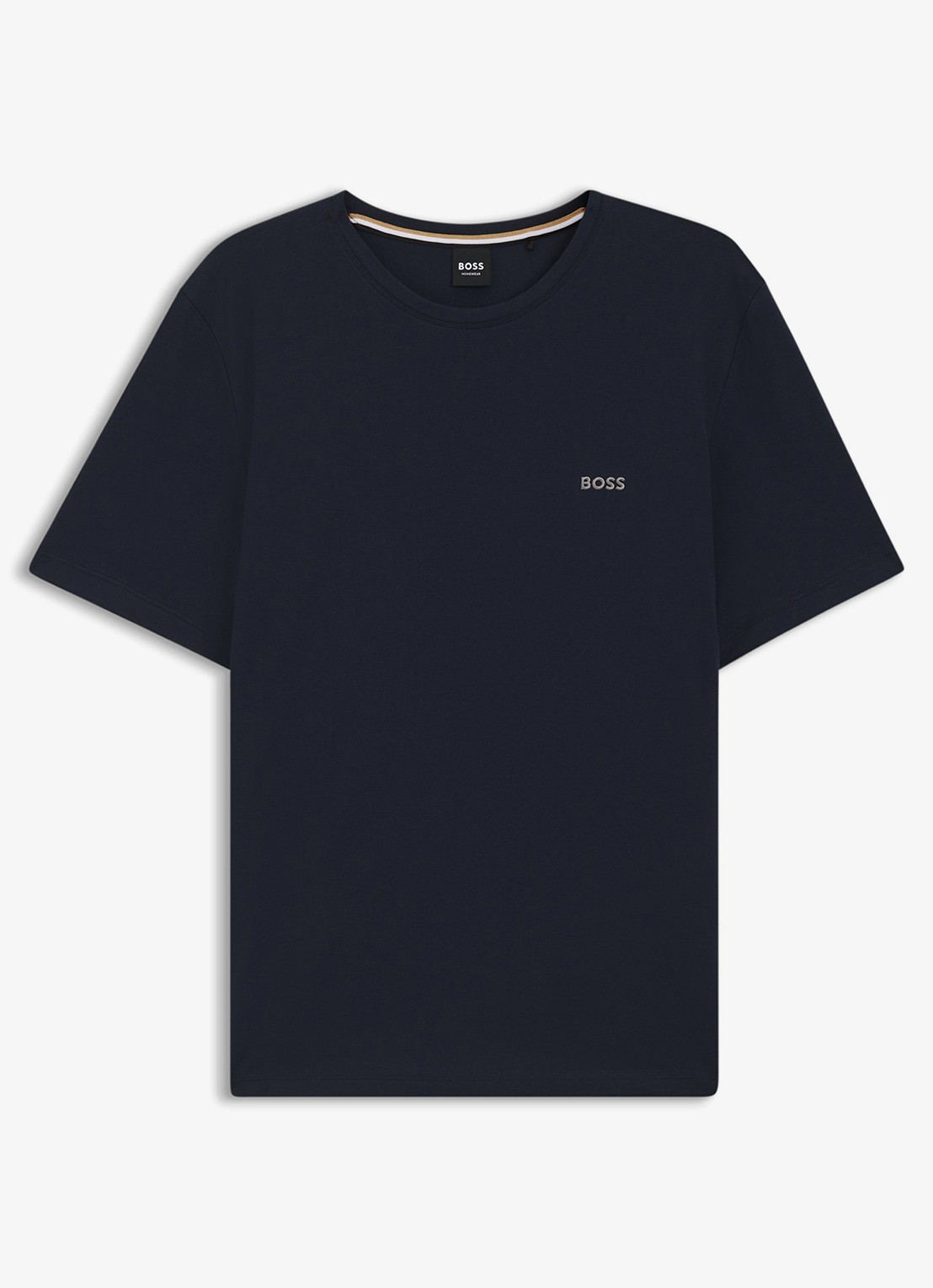 BOSS Mix&Match pyjamatop met logoborduring - voorkant donkerblauw