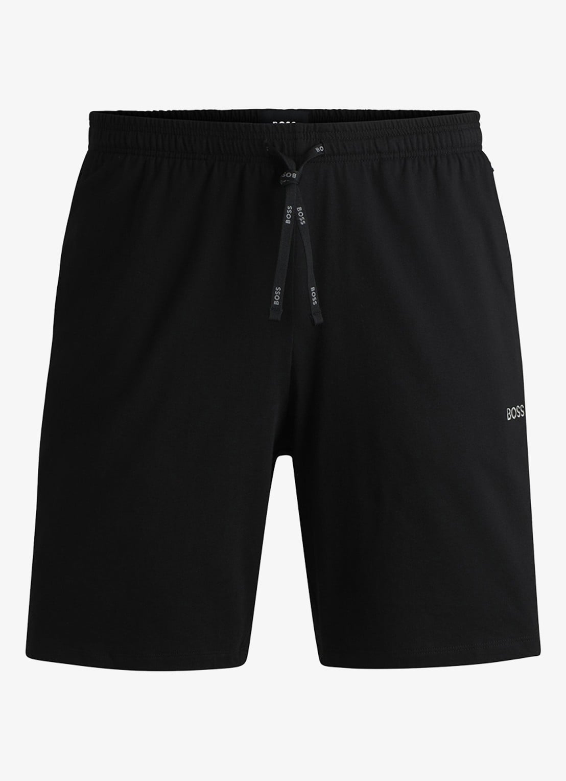 BOSS Mix&Match straight fit korte loungebroek met logo - voorkant 4 zwart