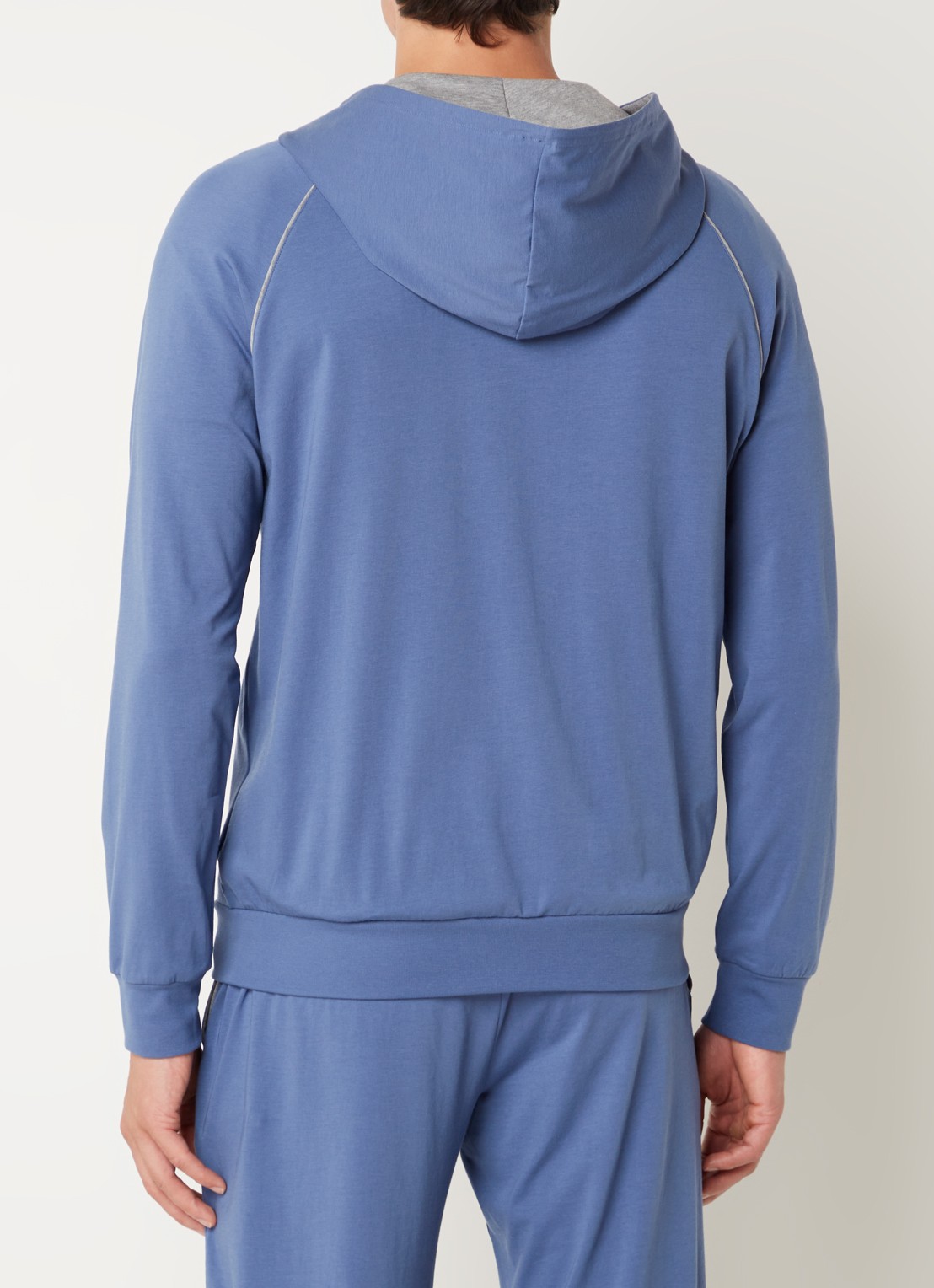 BOSS Mix&Match sweatvest met logoborduring en steekzakken - achterkant 3 open blue-478 / blauw