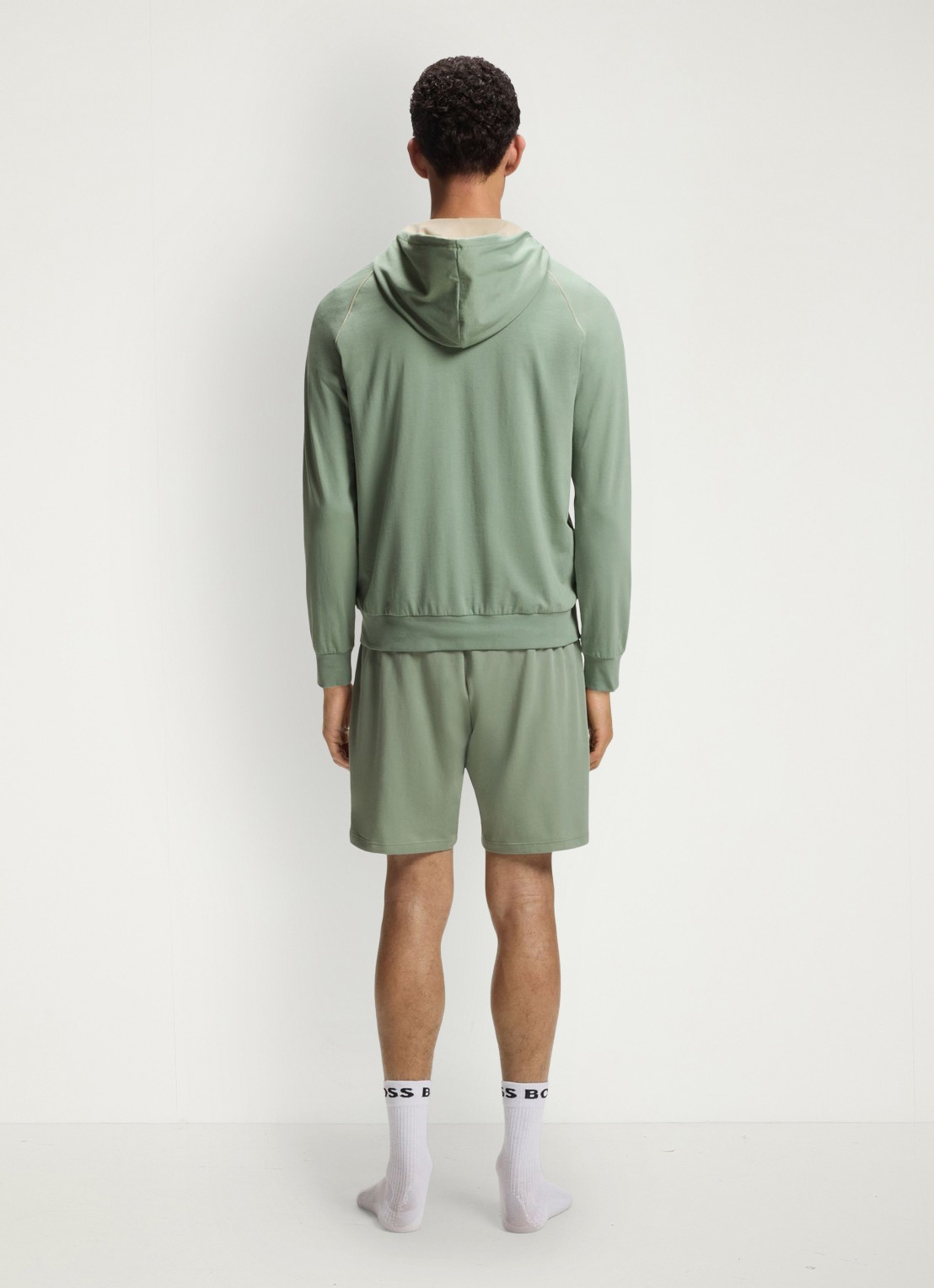 BOSS Mix&Match sweatvest met logoborduring en steekzakken - achterkant 4 light /pastel green-330 / groen