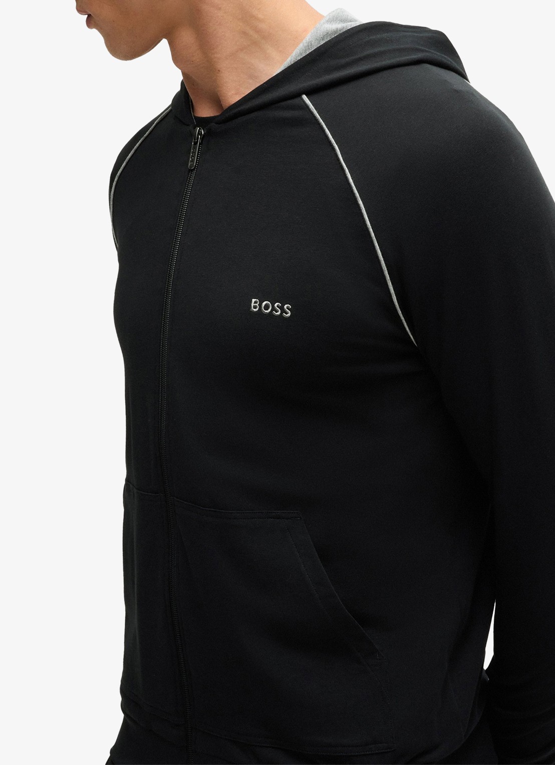 BOSS Mix&Match sweatvest met logoborduring - detail 5 zwart