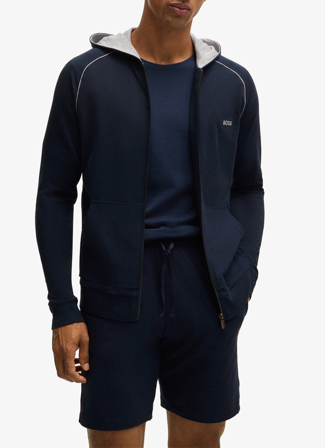BOSS Mix&Match sweatvest met logoborduring - detail 4 indigo