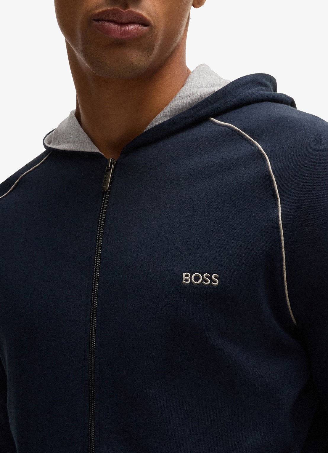 BOSS Mix&Match sweatvest met logoborduring - detail 5 indigo