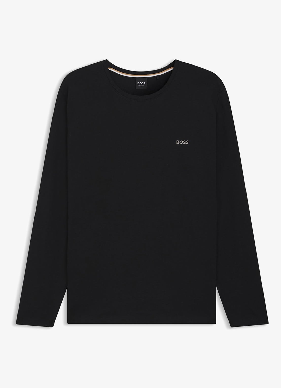 BOSS Mix&Match T-shirt met logoborduring - voorkant 2 zwart