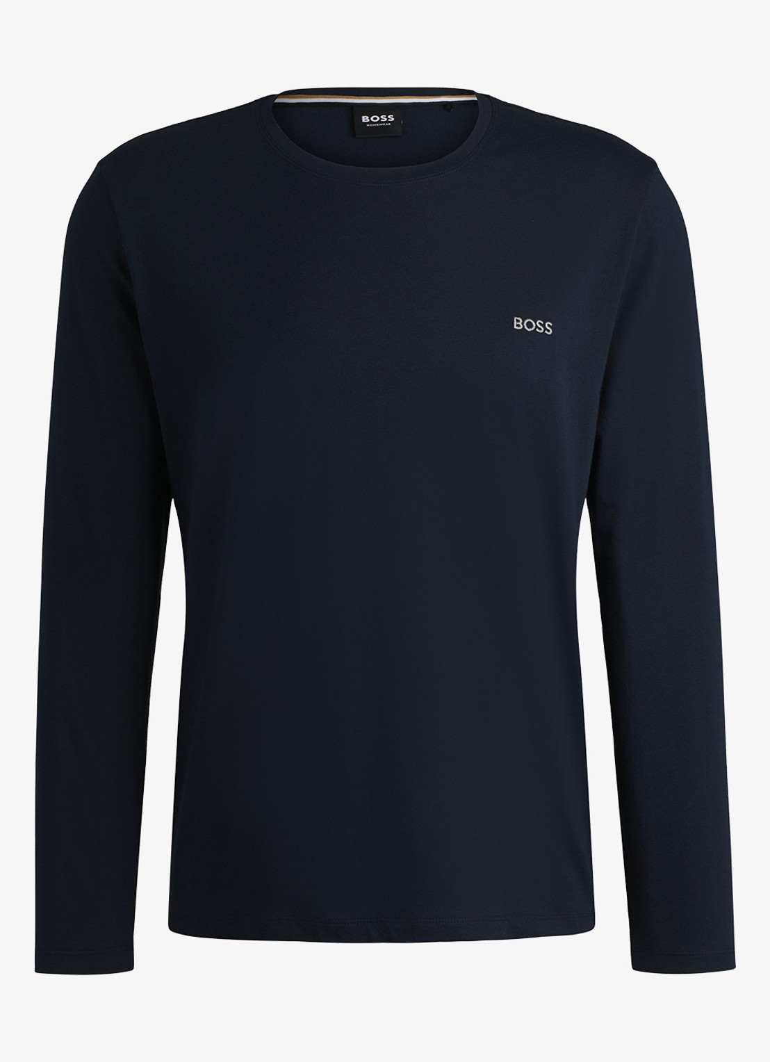 BOSS Mix&Match T-shirt met logoborduring - voorkant donkerblauw