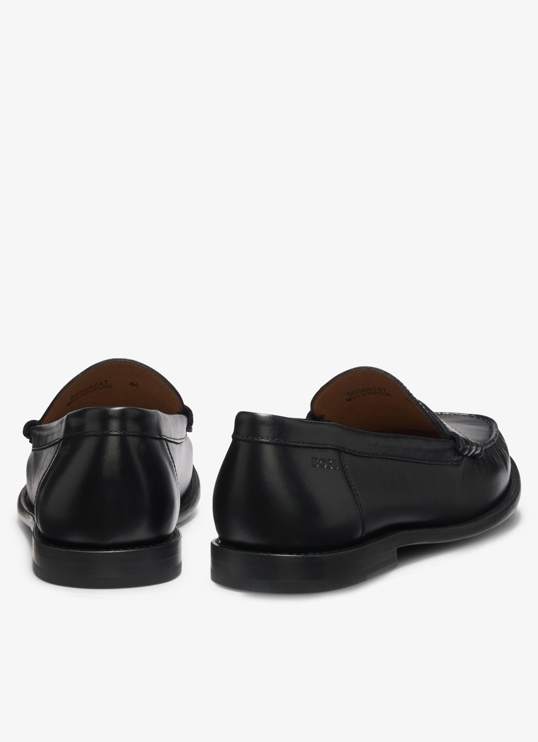 BOSS Mocassin van leer - detail 4 zwart